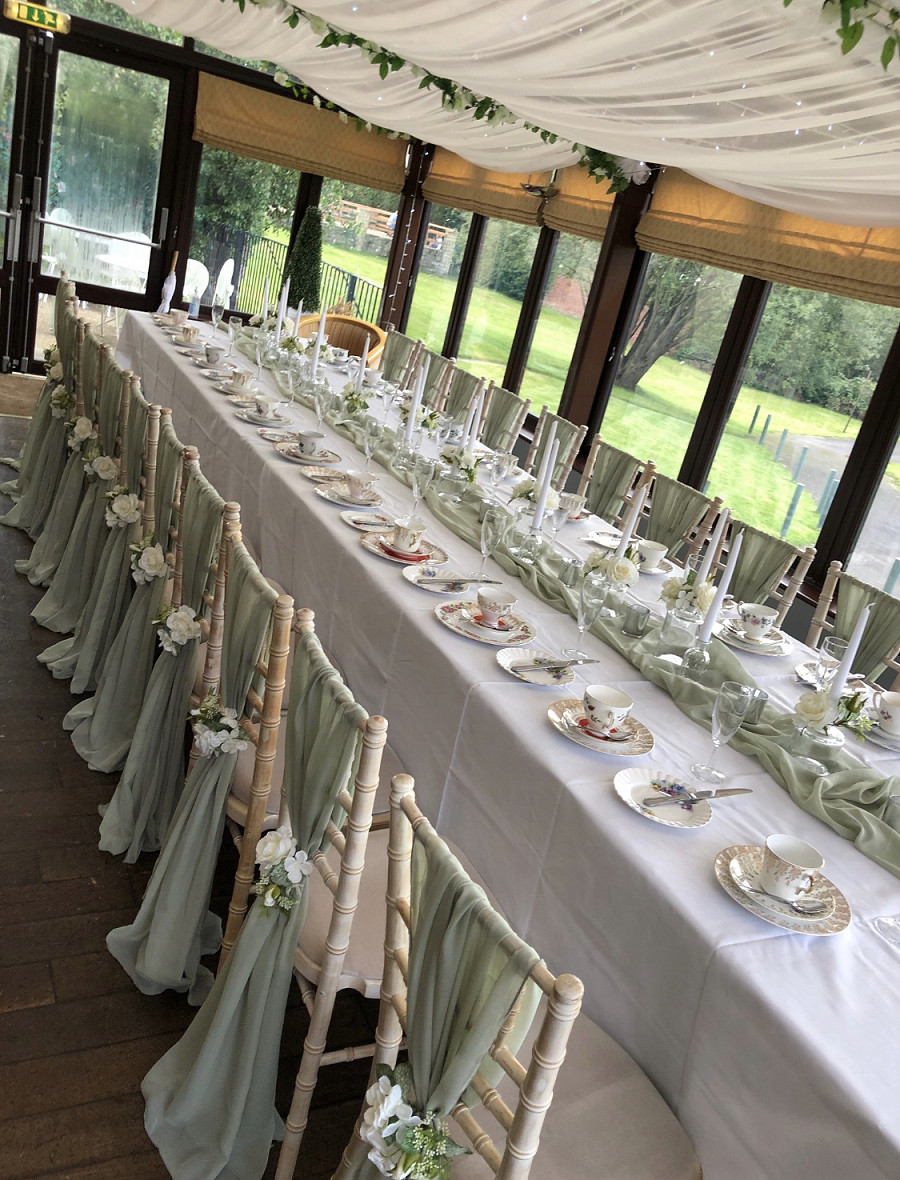 Sitwell Suite Conservatory set for Wedding Breakfast